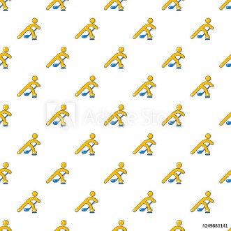 Picture of Hockey player pattern in cartoon style Seamless pattern vector illustration